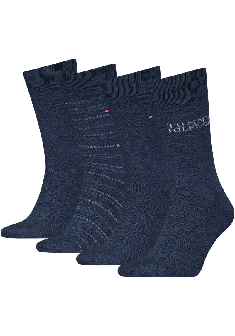 Tommy Hilfiger Socken, (4 Paar), mit dezenter Logoprägung von Tommy Hilfiger