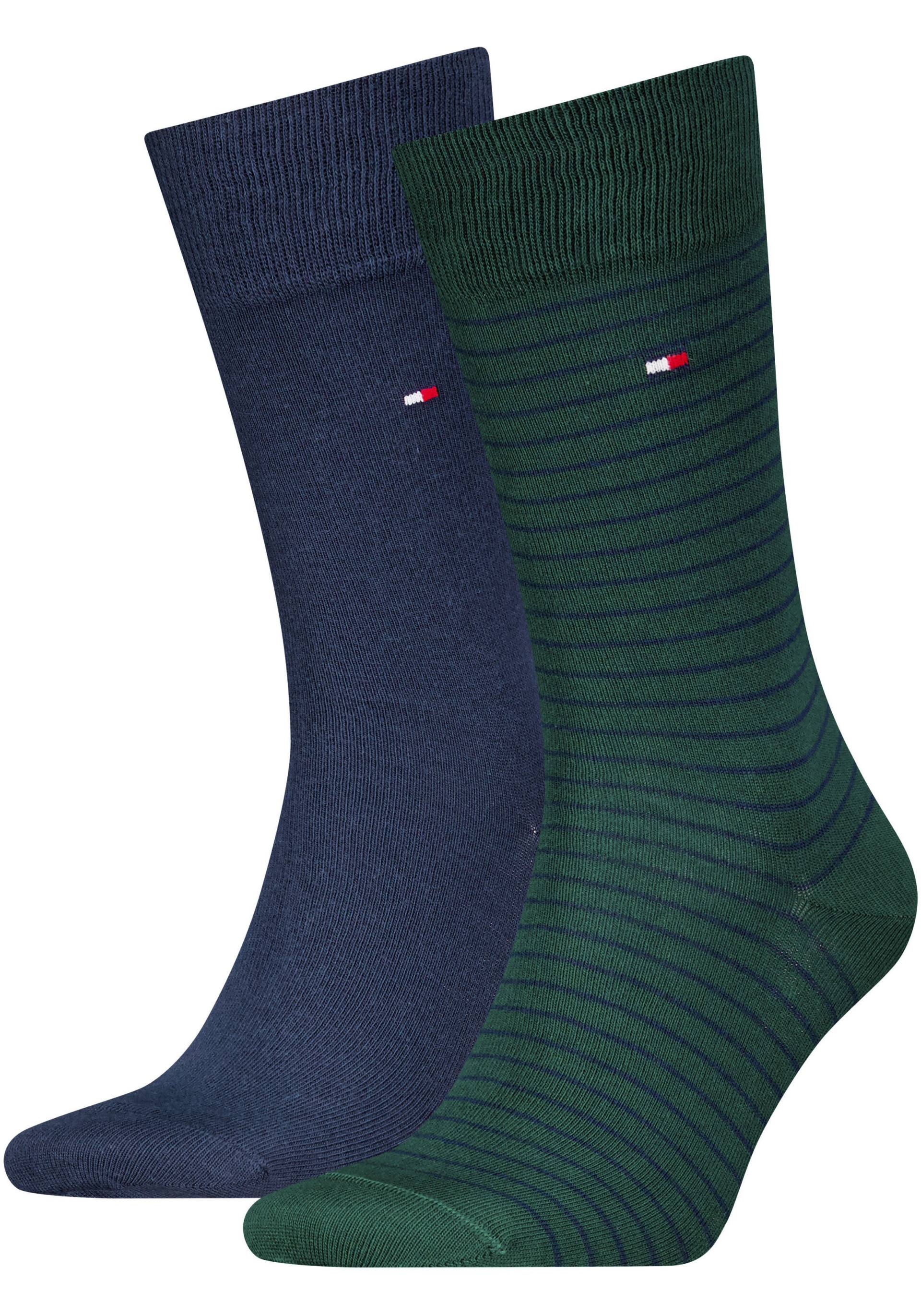 Tommy Hilfiger Socken »TH MEN SMALL STRIPE SOCK 2P«, (2 Paar, 2 Paar), mit diskretem Logo von Tommy Hilfiger