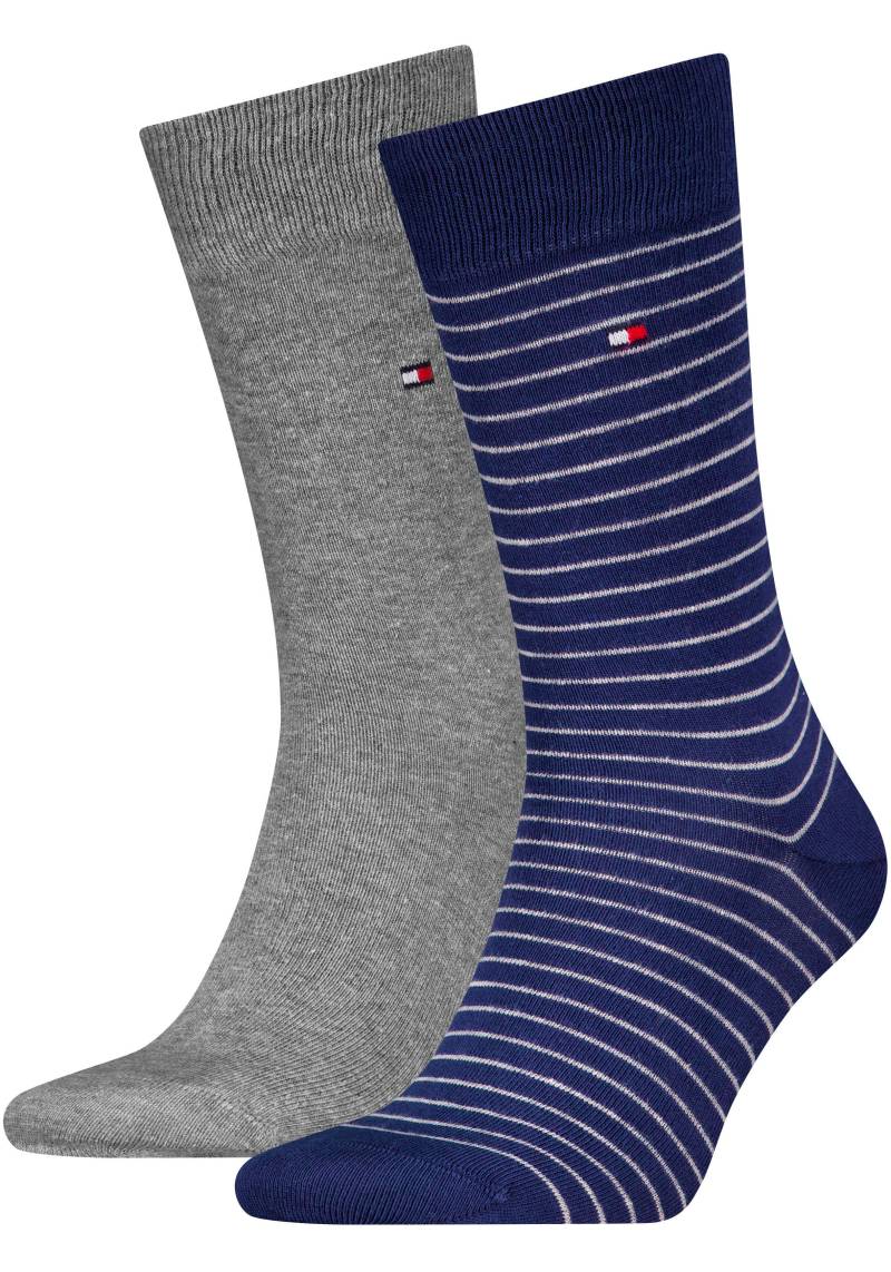 Tommy Hilfiger Socken »TH MEN SMALL STRIPE SOCK 2P«, (2 Paar, 2 Paar), mit diskretem Logo von Tommy Hilfiger