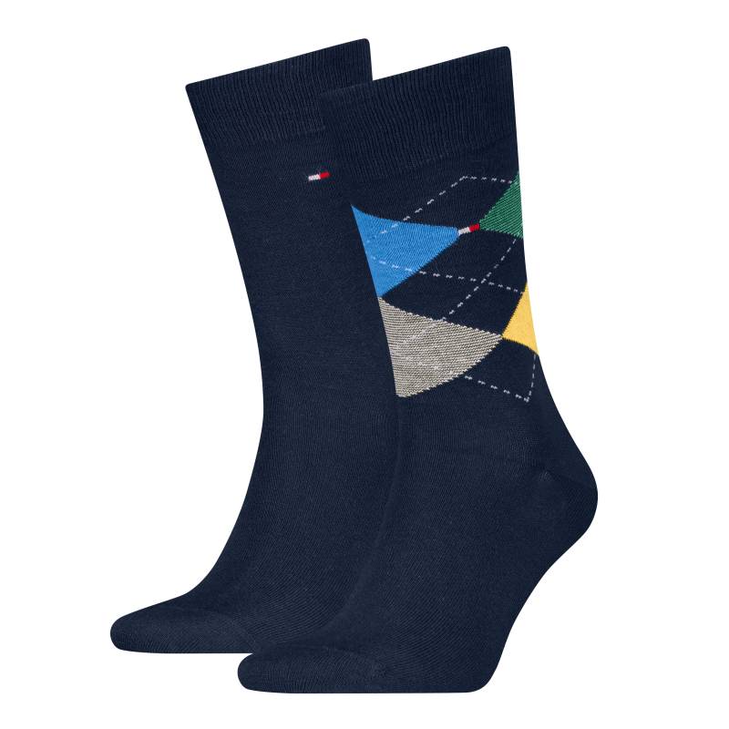 Tommy Hilfiger Socken »TH MEN SOCK CHECK 2P«, (2 Paar, 2 Paar), mit klassischem Argyle-Design von Tommy Hilfiger