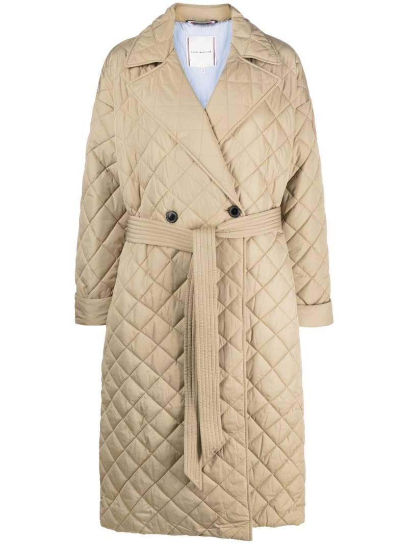 Tommy Hilfiger Sorona quilted belted coat - Neutrals von Tommy Hilfiger