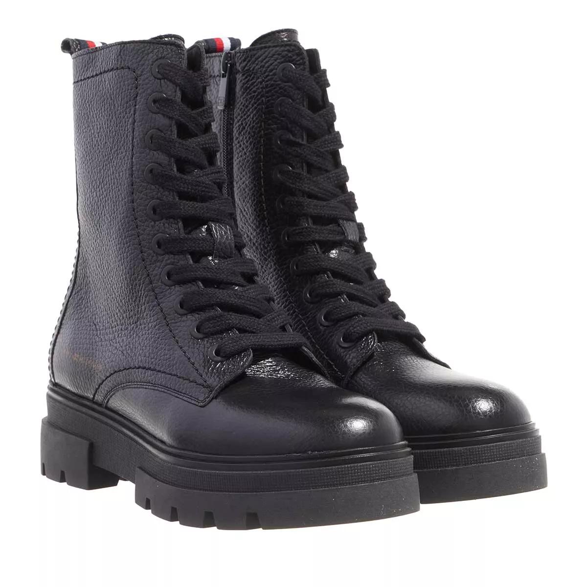 Tommy Hilfiger Stiefel & Boots - Monochromatic Lace Up Boot - Gr. 39 (EU) - in Schwarz - für Damen von Tommy Hilfiger