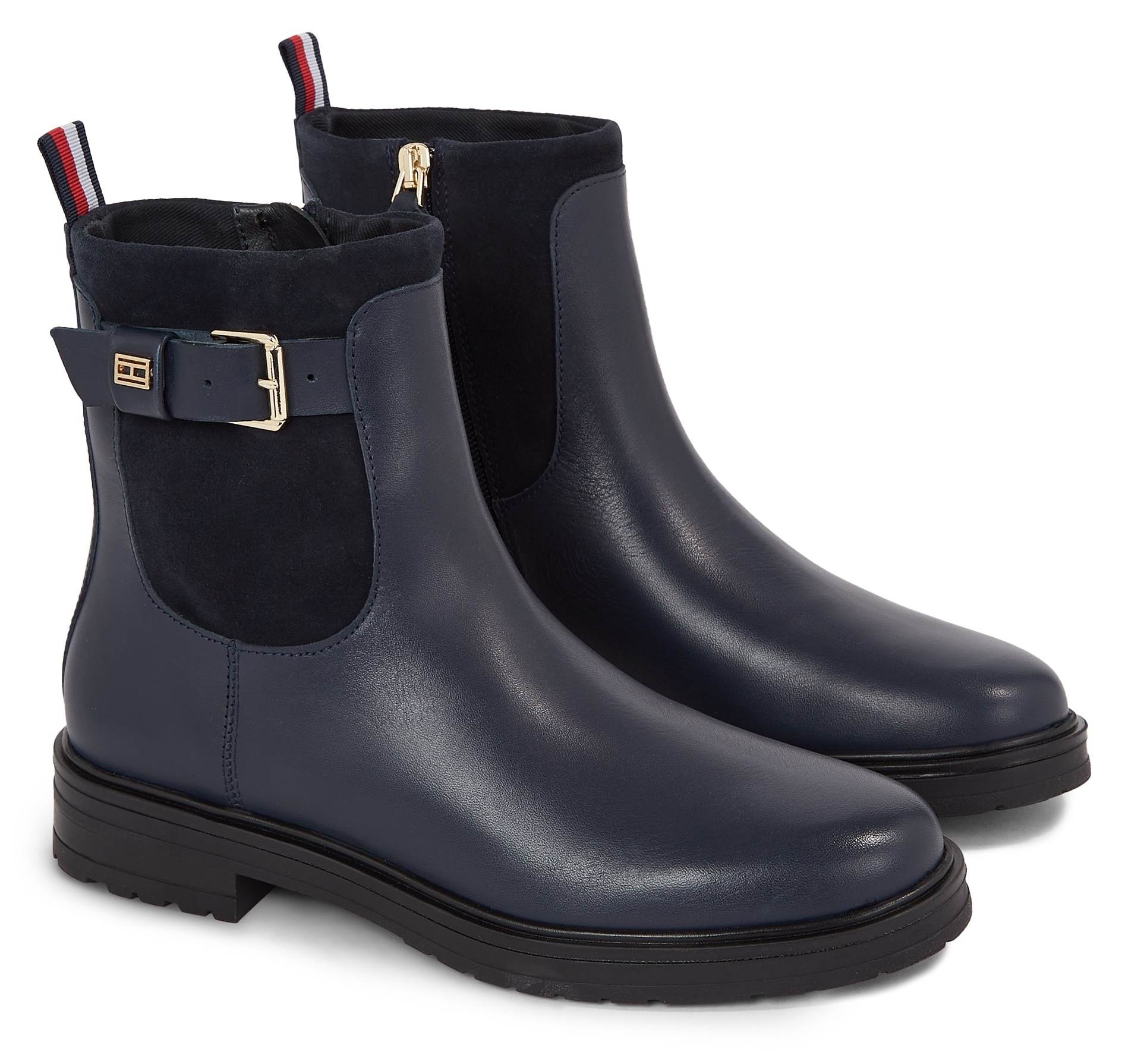 Tommy Hilfiger Stiefelette »BELT BOOTIE MATERIAL MIX«, mit Schnallenverschluss von Tommy Hilfiger