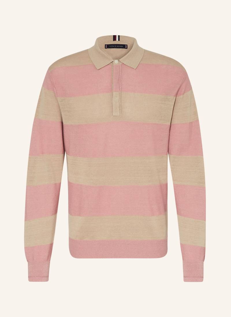 Tommy Hilfiger Strick-Poloshirt Mit Leinen beige von Tommy Hilfiger