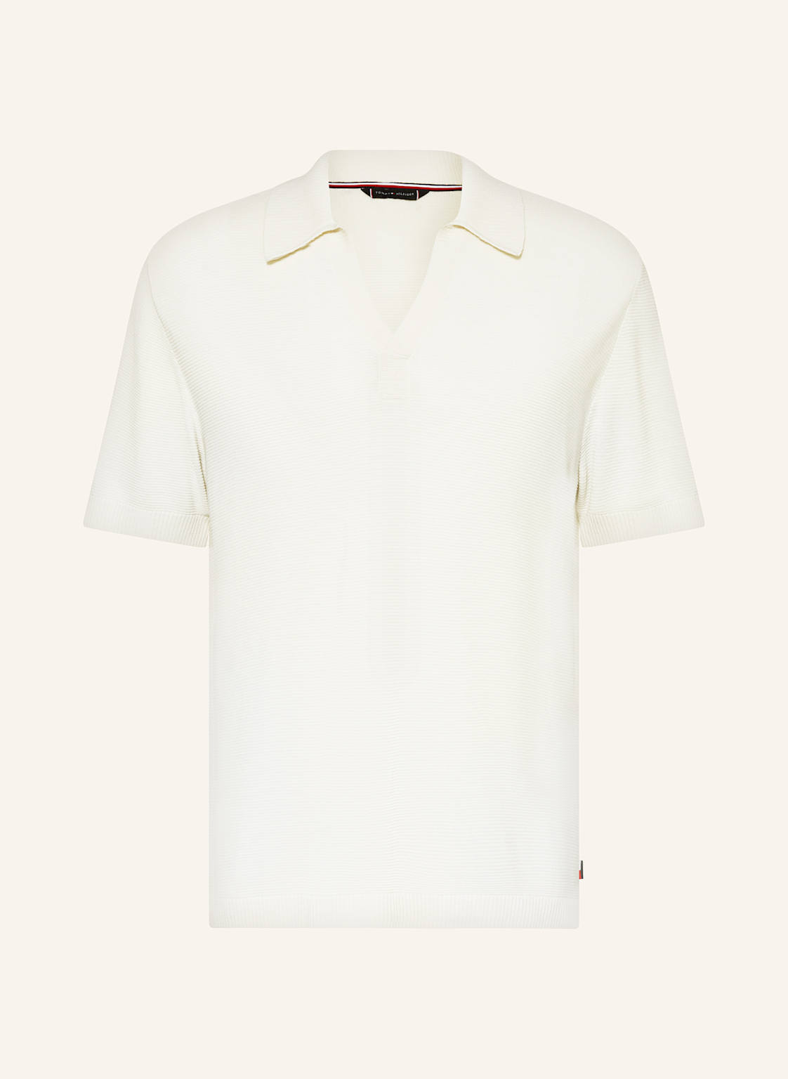 Tommy Hilfiger Strick-Poloshirt Regular Fit weiss von Tommy Hilfiger