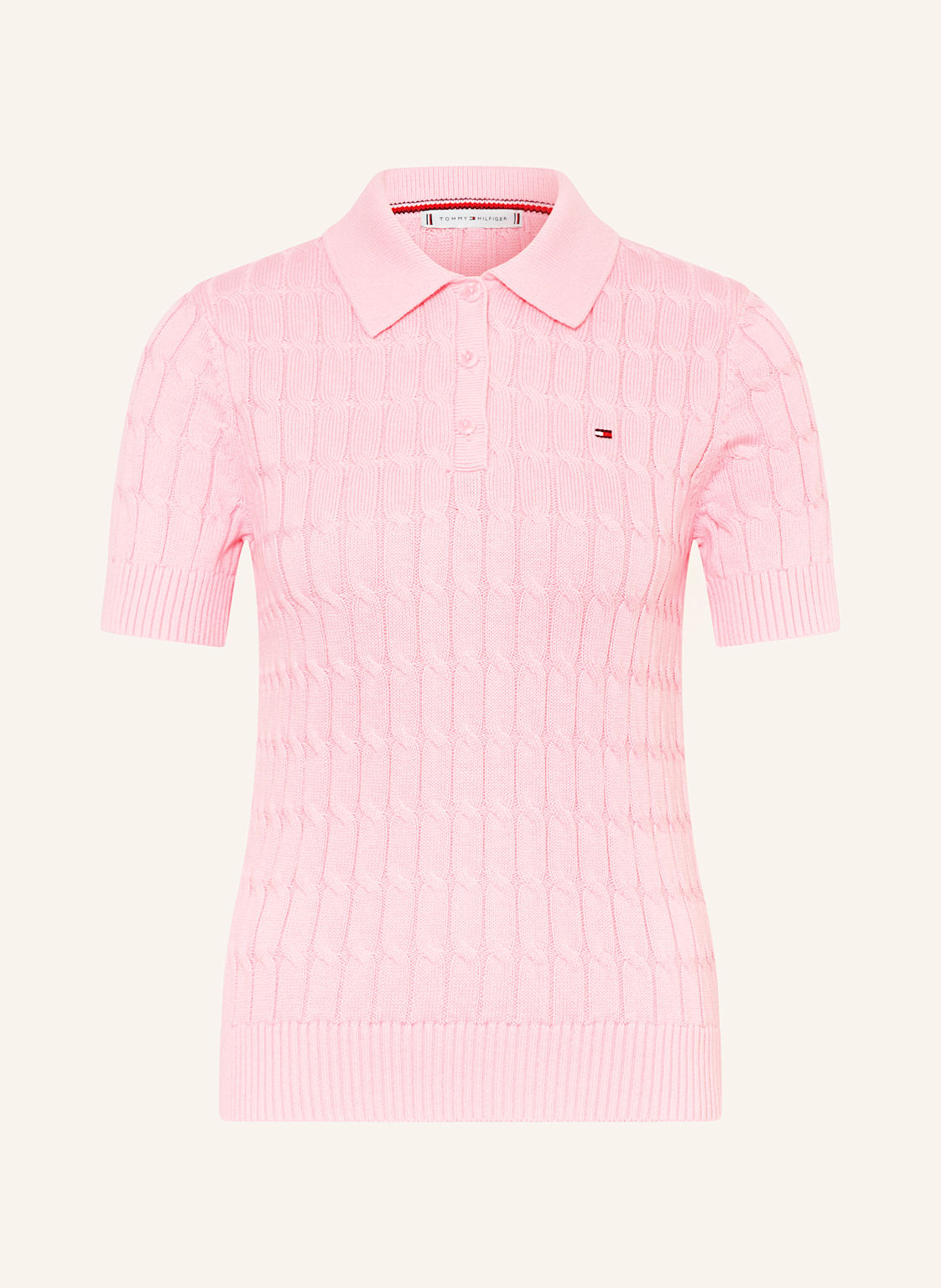 Tommy Hilfiger Strick-Poloshirt pink von Tommy Hilfiger