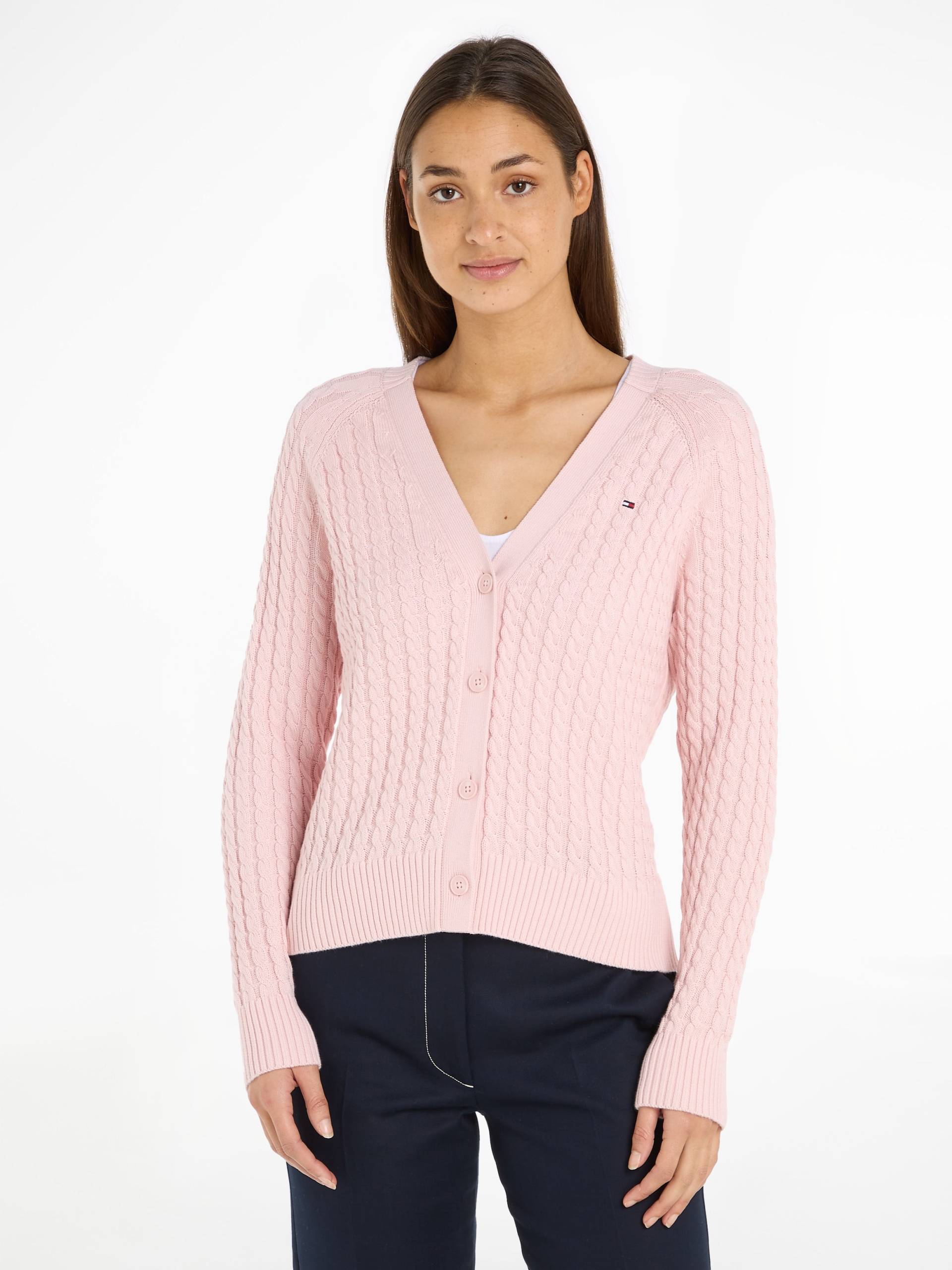 Tommy Hilfiger Strickjacke »CO CABLE V-NK CARDIGAN«, mit gestricktem Zopfmuster von Tommy Hilfiger