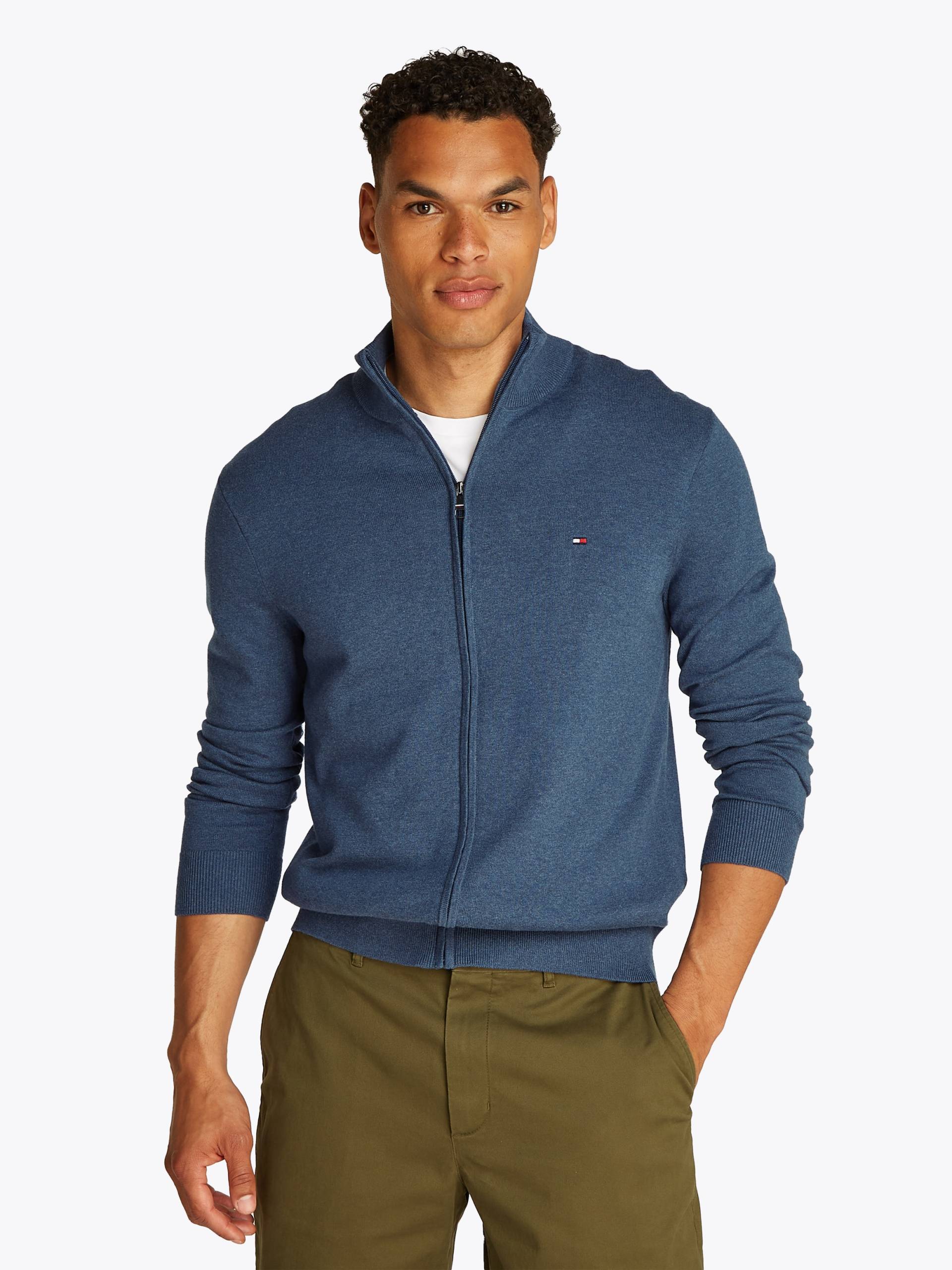 Tommy Hilfiger Strickjacke »ESSENTIAL COTTON ZIP THRU«, mit Logostickerei von Tommy Hilfiger