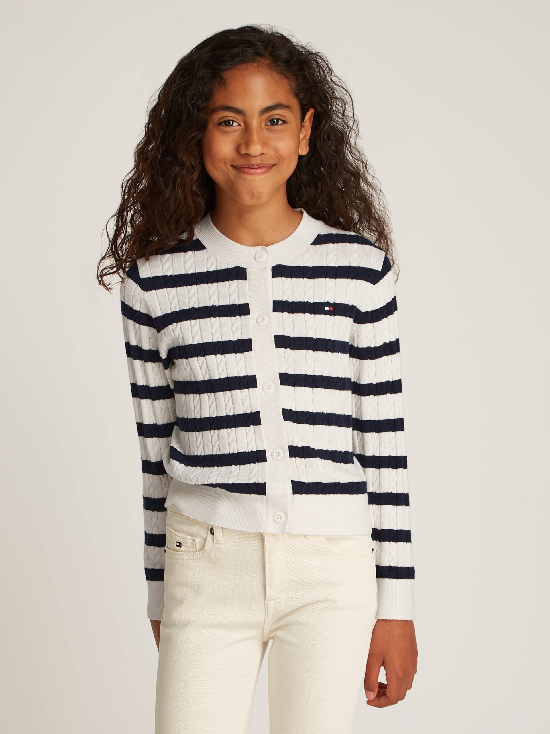 Tommy Hilfiger Strickjacke »MINI CABLE CARDIGAN«, mit kleinem Zopfmuster von Tommy Hilfiger