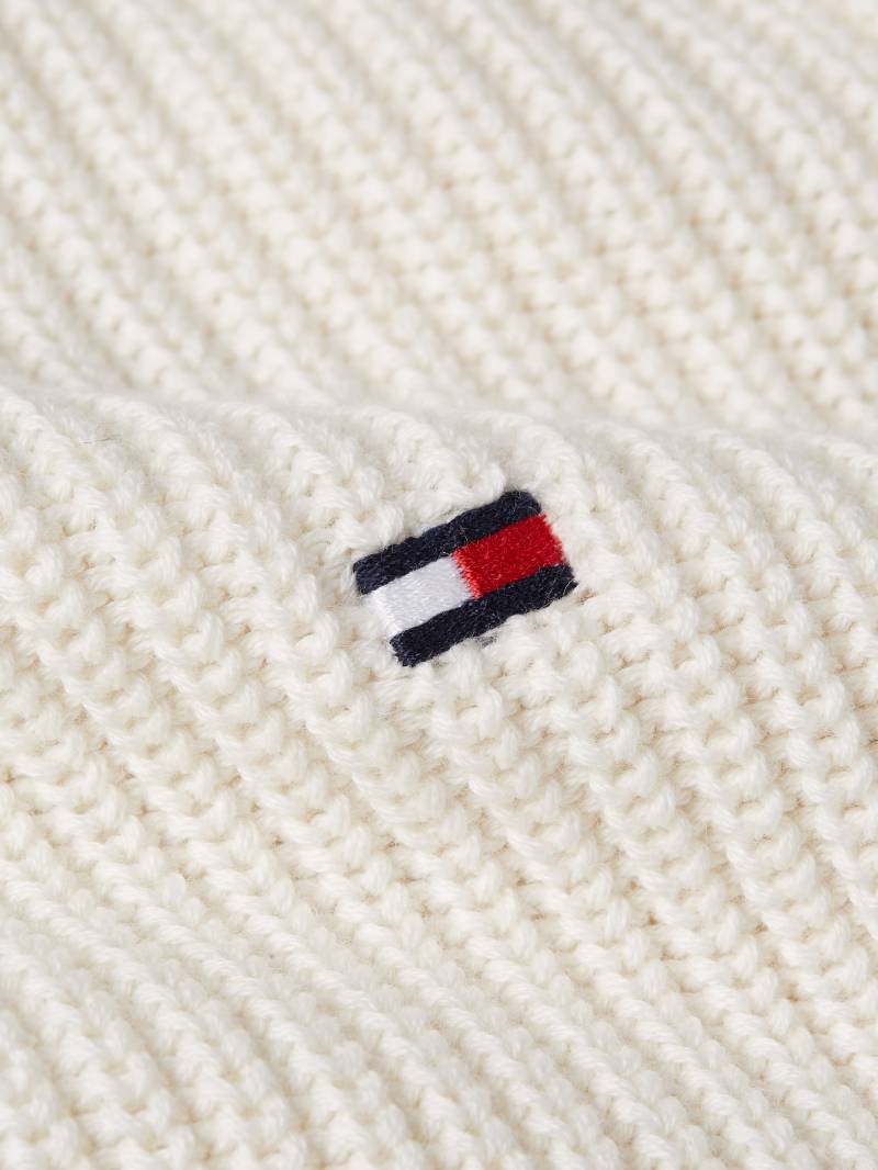 Tommy Hilfiger Strickjacke »RIB COTTON ZIP THROUGH«, in Rippenoptik, Reissverschluss, Stehkragen, Logostickerei von Tommy Hilfiger