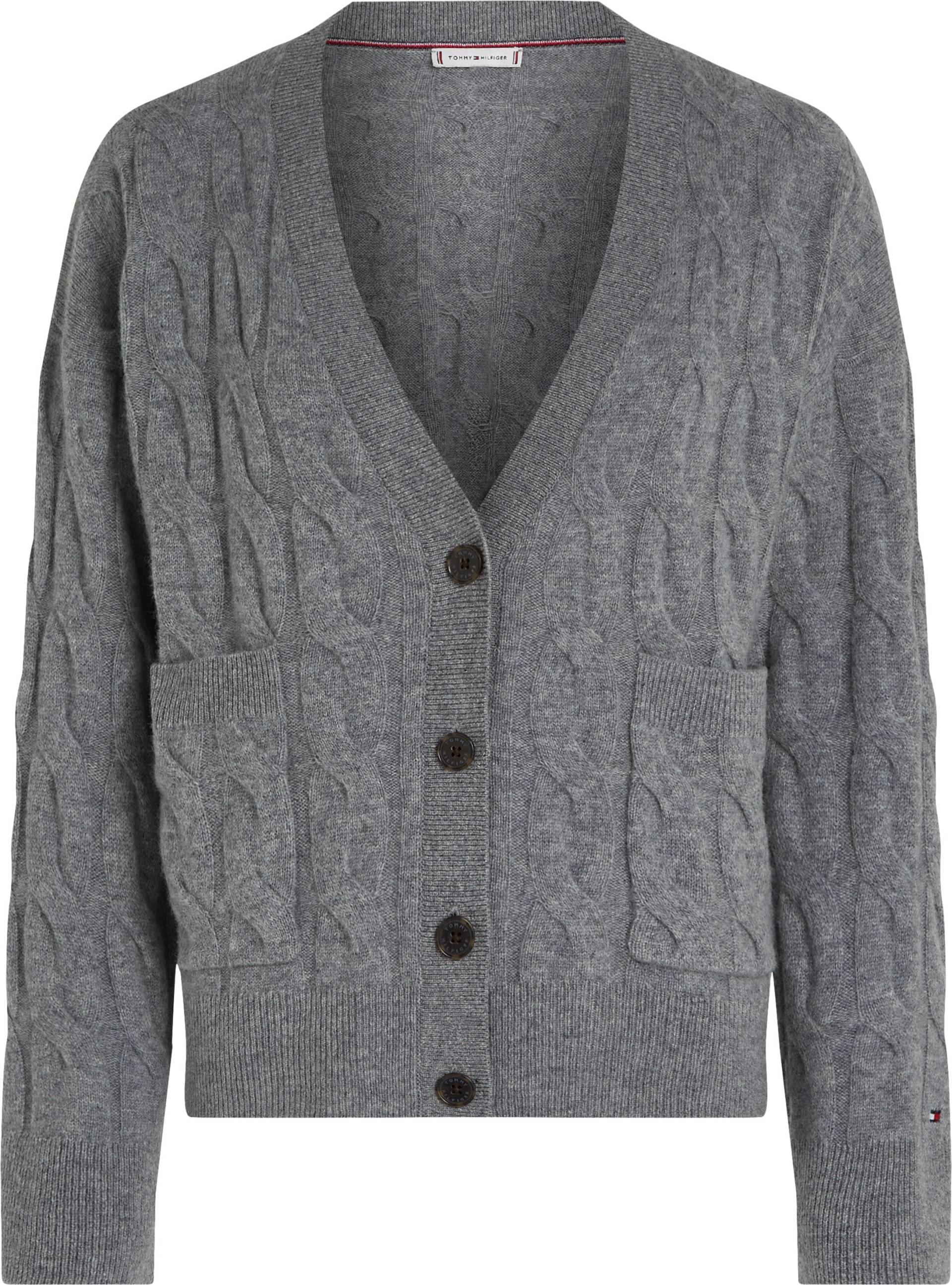 Tommy Hilfiger Strickjacke »SOFT WOOL CABLE CARDIGAN«, mit Zopfmuster, Premium Qualität aus 100% Wolle von Tommy Hilfiger