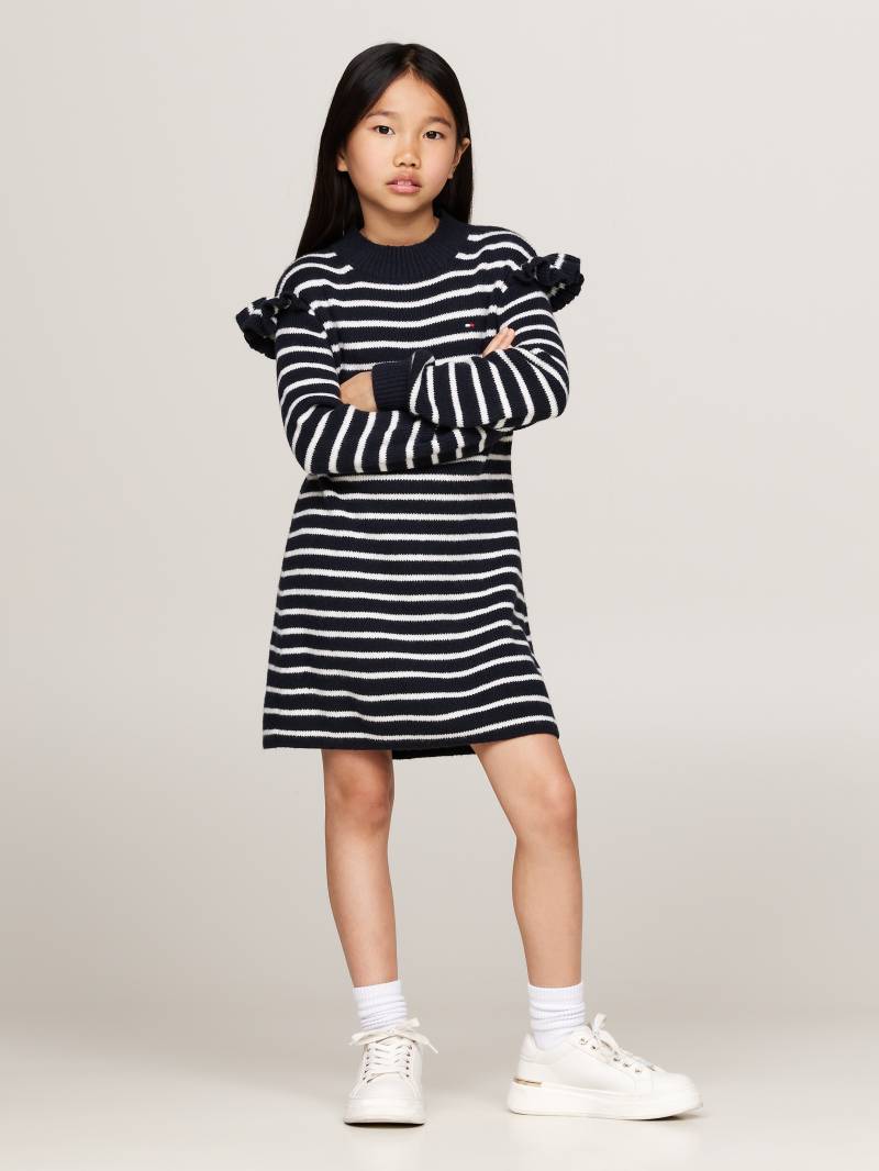 Tommy Hilfiger Strickkleid »RUFFLE SKATER DRESS LS«, mit Streifenmuster von Tommy Hilfiger