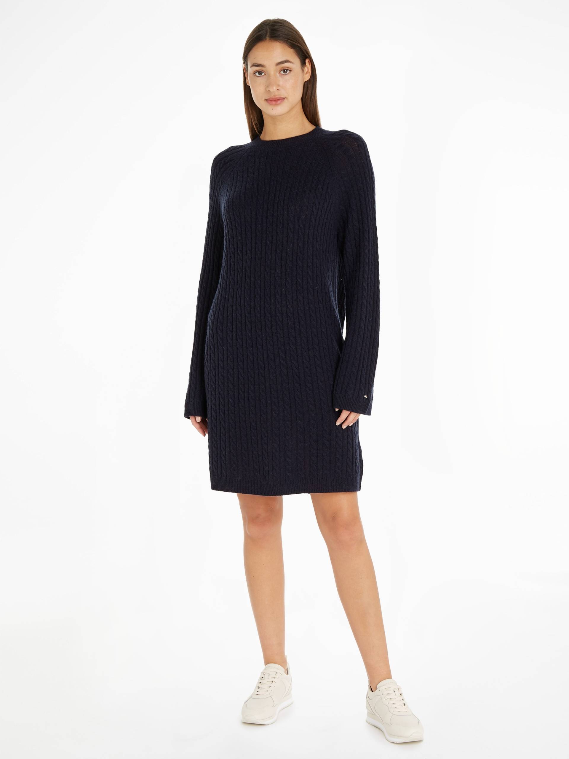 Tommy Hilfiger Strickkleid »SOFT WOOL AO CABLE C-NK DRESS«, aus weichem Zopfstrick von Tommy Hilfiger