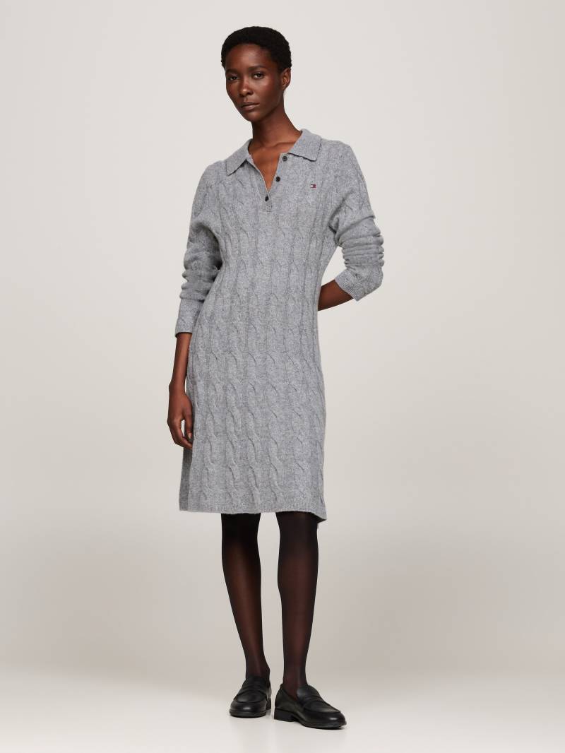 Tommy Hilfiger Strickkleid »SOFT WOOL CABLE POLO SWT DRESS«, mit Zopfmuster, Polokragen von Tommy Hilfiger