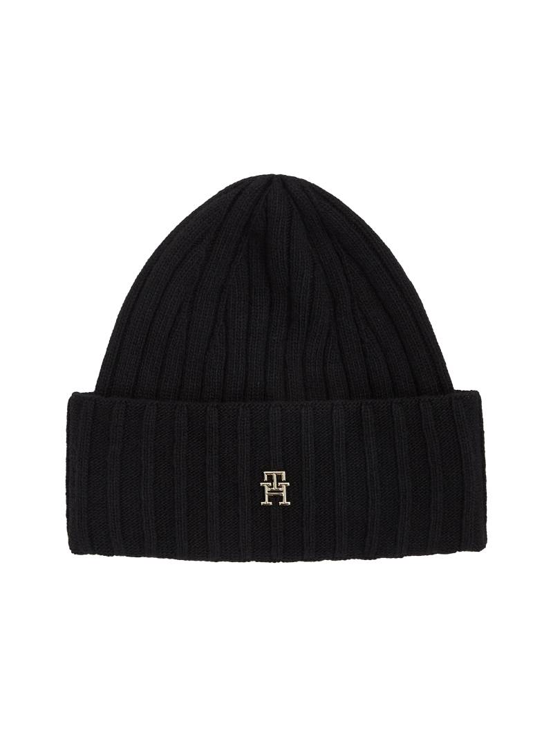 Tommy Hilfiger Strickmütze »ESSENTIAL CHIC BEANIE«, mit Markenlabel aus Metall von Tommy Hilfiger