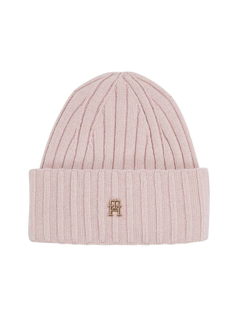 Tommy Hilfiger Strickmütze »ESSENTIAL CHIC BEANIE«, mit Markenlabel aus Metall von Tommy Hilfiger