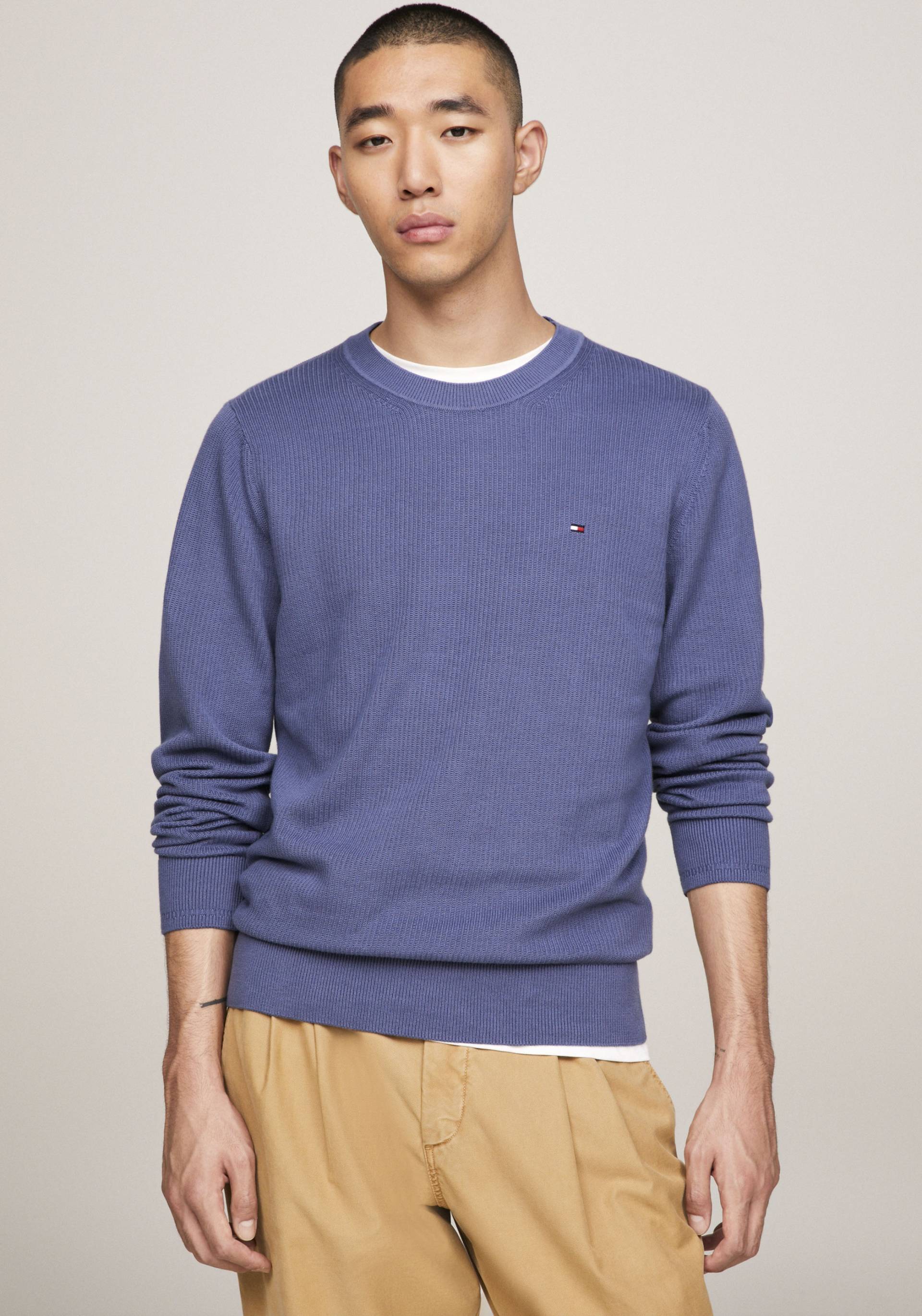 Tommy Hilfiger Longpullover »CHAIN RIDGE STRUCTURE C NECK«, mit Rundhalsausschnitt von Tommy Hilfiger