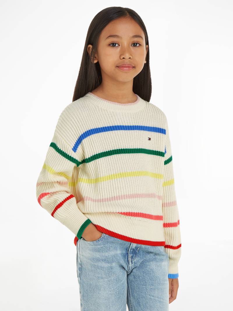 Tommy Hilfiger Strickpullover »MULTI STRIPE STRUCTURE CREW«, Kinder bis 16 Jahre von Tommy Hilfiger