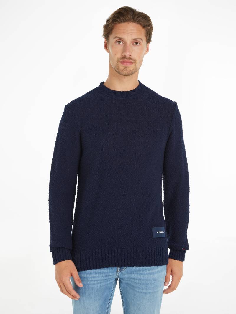 Tommy Hilfiger Strickpullover »SLUB YARN C NK«, mit Logostickerei am Ärmel von Tommy Hilfiger