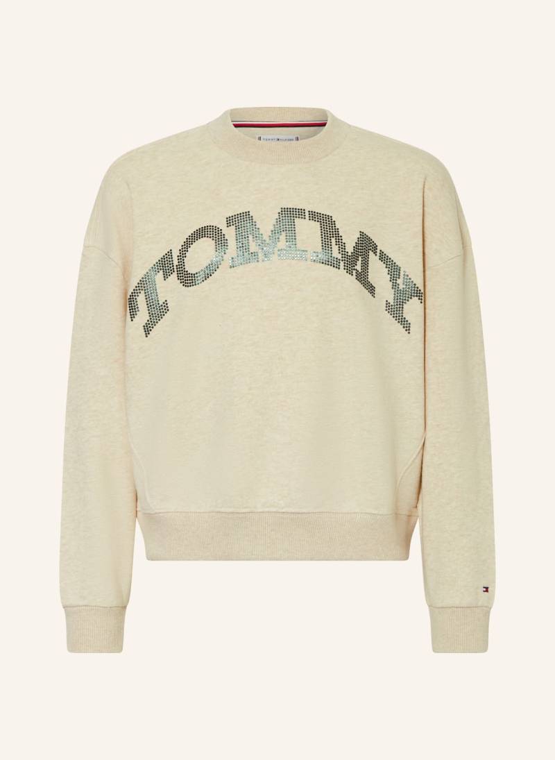 Tommy Hilfiger Sweatshirt Mit Pailletten beige von Tommy Hilfiger