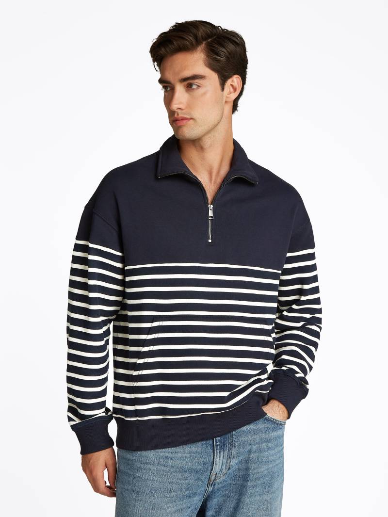 Tommy Hilfiger Sweatshirt »PLACED STRIPE 1/4 ZIP«, Mit Rundhalsausschnitt von Tommy Hilfiger