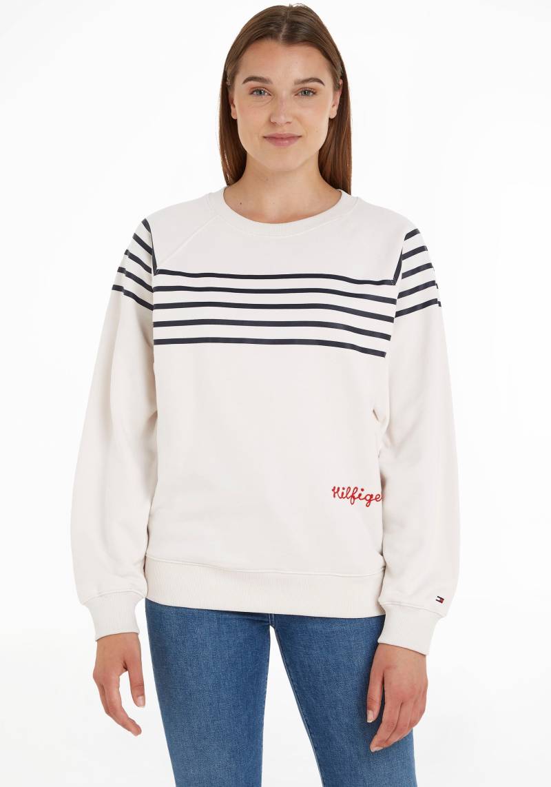 Tommy Hilfiger Sweatshirt »RLX RAG STRIPE EMB C-NK SWTSHRT«, mit TH-Stickereien von Tommy Hilfiger