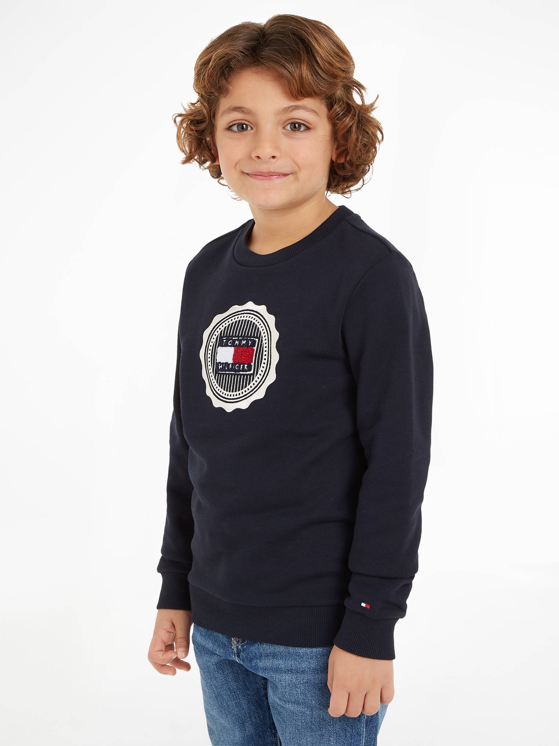 Tommy Hilfiger Sweatshirt »STAMP EMBROIDERY REG SWEATSHIRT«, Kinder bis 16 Jahre mit Logopatch von Tommy Hilfiger