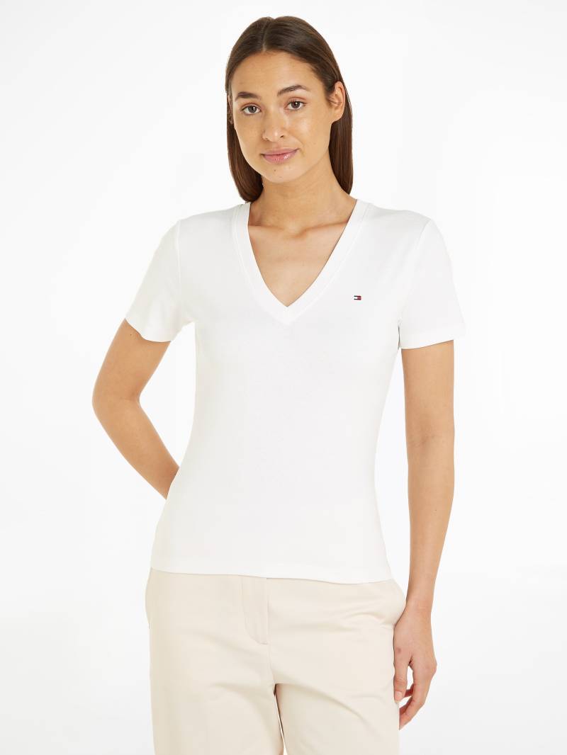 Tommy Hilfiger T-Shirt »SLIM CODY V-NK SS«, mit Logostickerei von Tommy Hilfiger