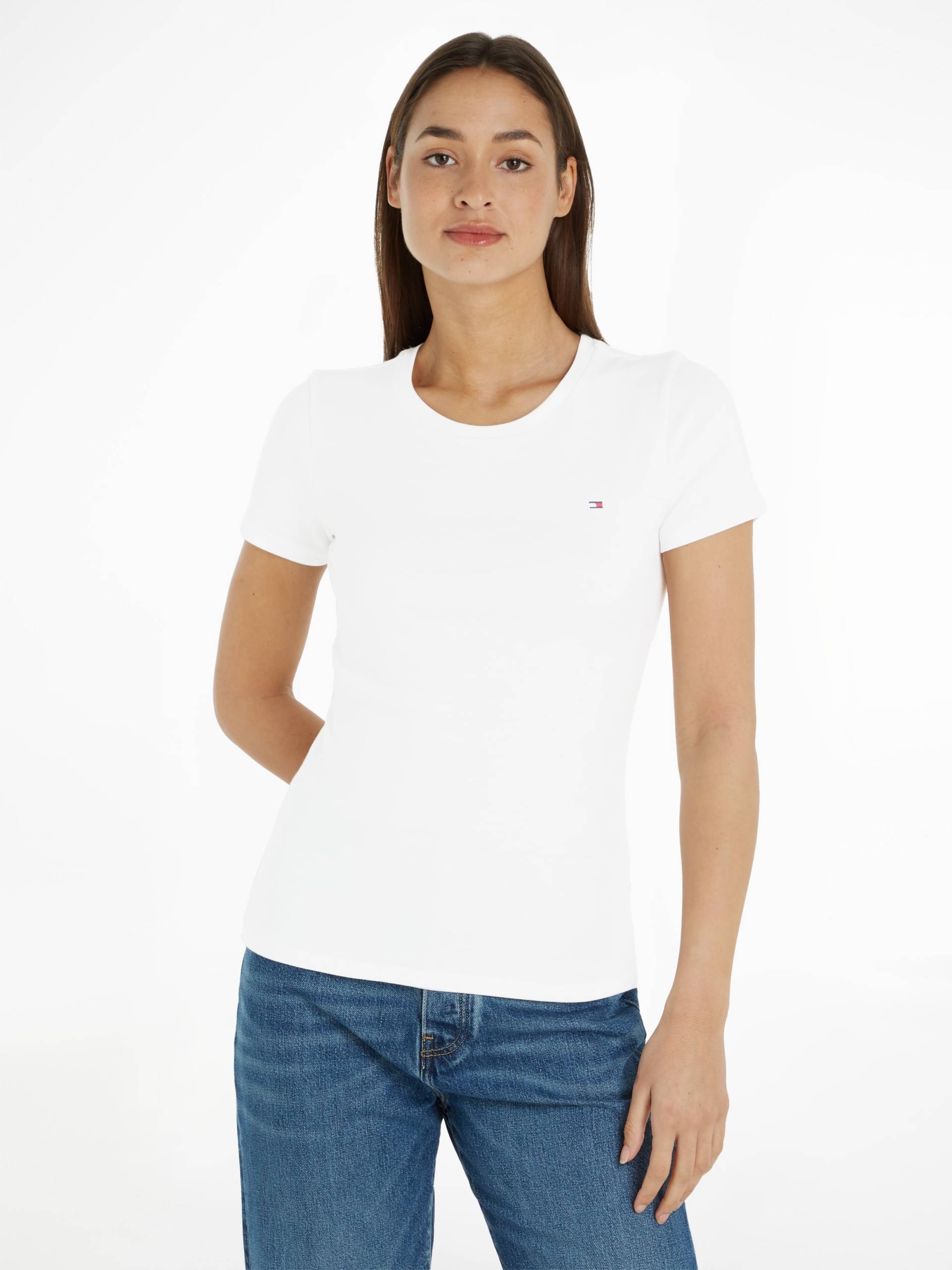 Tommy Hilfiger T-Shirt »SLIM CODY RIB C-NK SS«, mit dezenter Tommy Hilfiger Logostickerei von Tommy Hilfiger