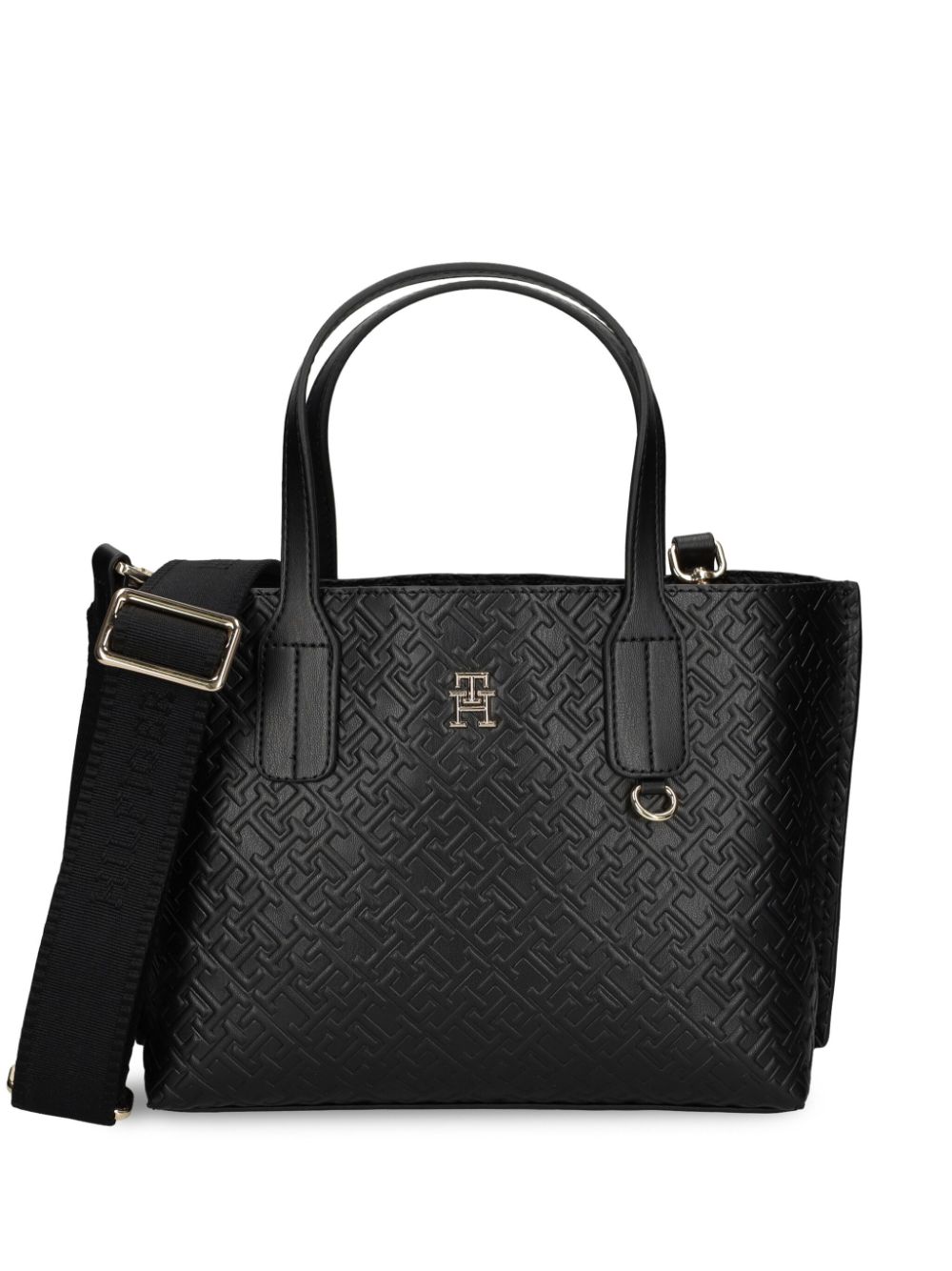 Tommy Hilfiger TH monogram-embossed tote bag - Black von Tommy Hilfiger