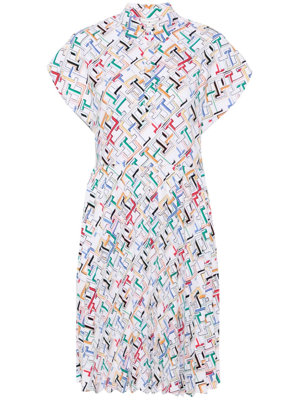 Tommy Hilfiger TH-monogram midi shirt dress - White von Tommy Hilfiger