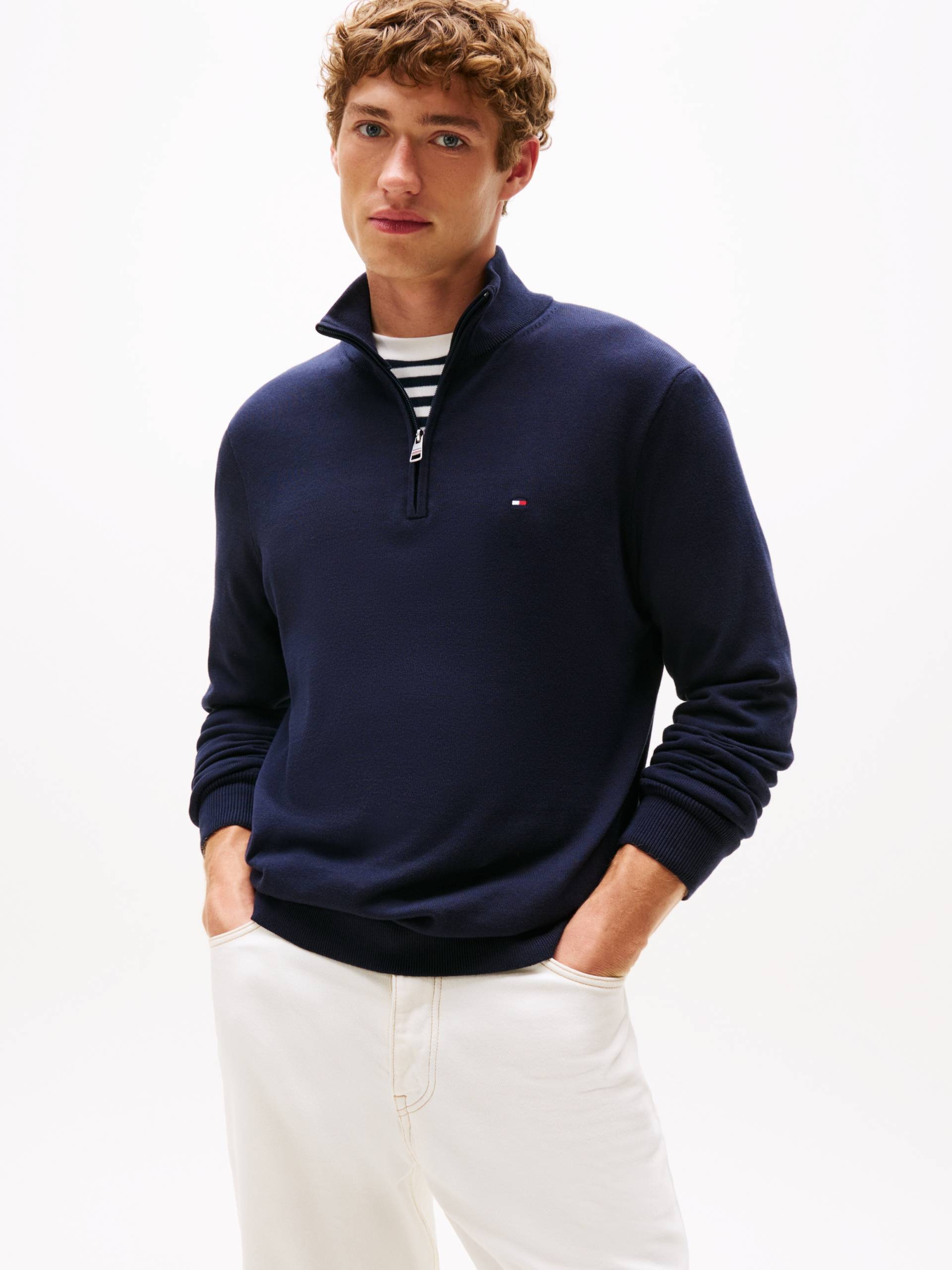 Tommy Hilfiger Troyer »ESSENTIAL COTTON ZIP MOCK« von Tommy Hilfiger