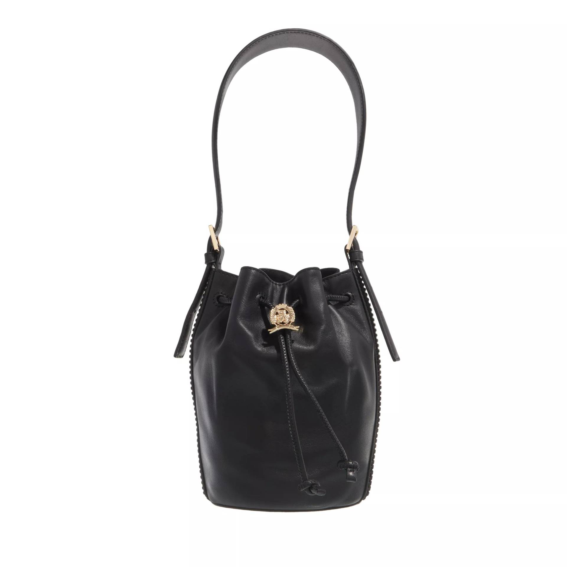 Tommy Hilfiger Schultertasche - Crest Leather Bucket - Gr. unisize - in Schwarz - für Damen von Tommy Hilfiger