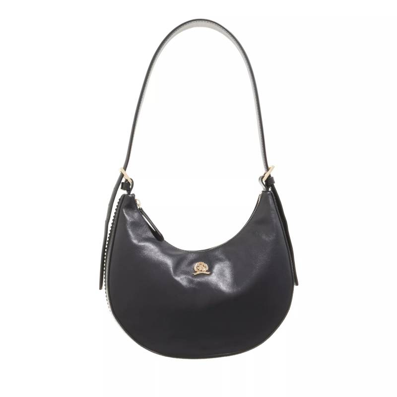 Tommy Hilfiger Schultertasche - Crest Leather Shoulder Bag - Gr. unisize - in Schwarz - für Damen von Tommy Hilfiger