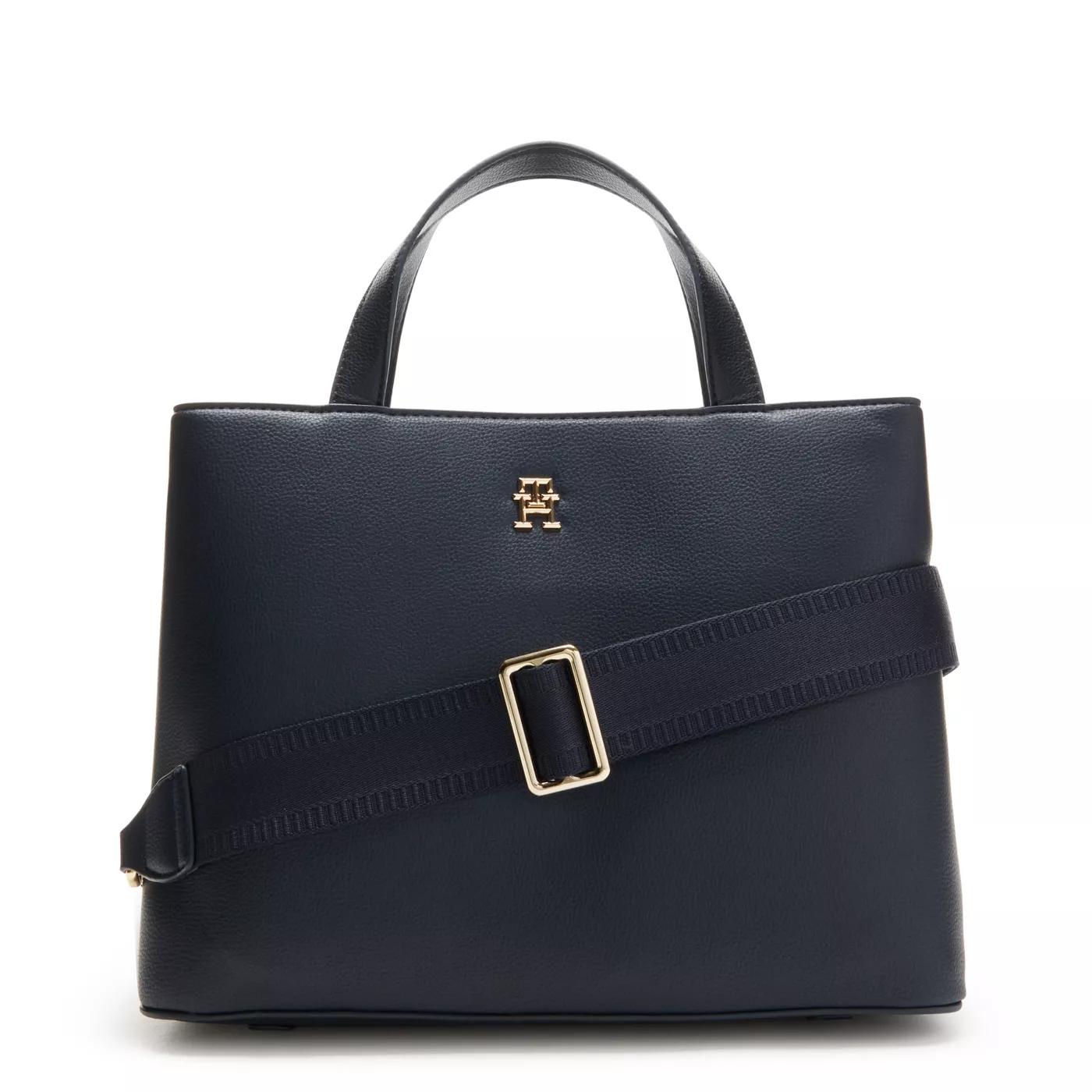 Tommy Hilfiger Umhängetasche - Tommy Hilfiger Essential Blauwe Handtas AW0AW16075 - Gr. unisize - in Schwarz - für Damen von Tommy Hilfiger