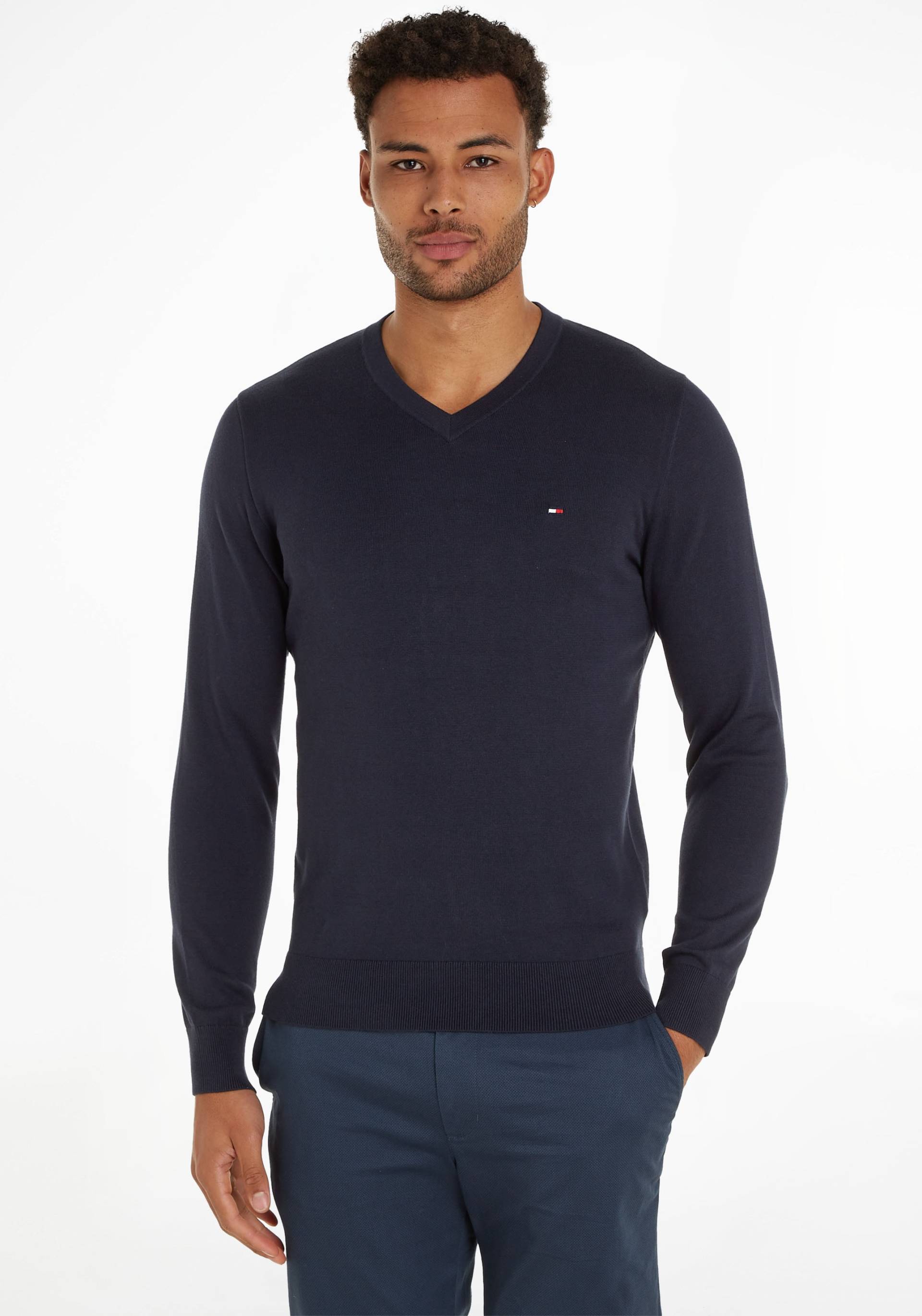 Tommy Hilfiger V-Ausschnitt-Pullover »CLASSIC COTTON V NECK« von Tommy Hilfiger