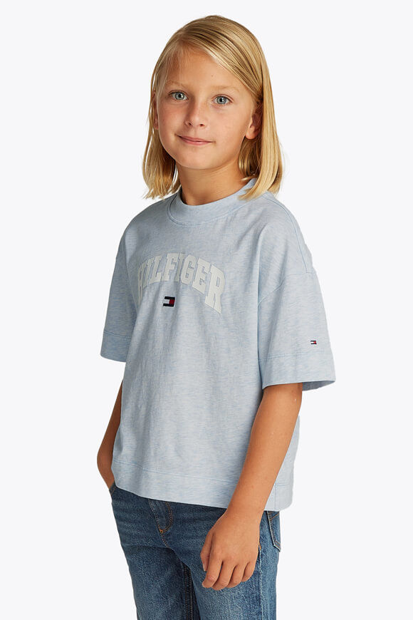 Tommy Hilfiger Varsity T-Shirt | Breezy Blue Heather | Mädchen  | 14 von Tommy Hilfiger