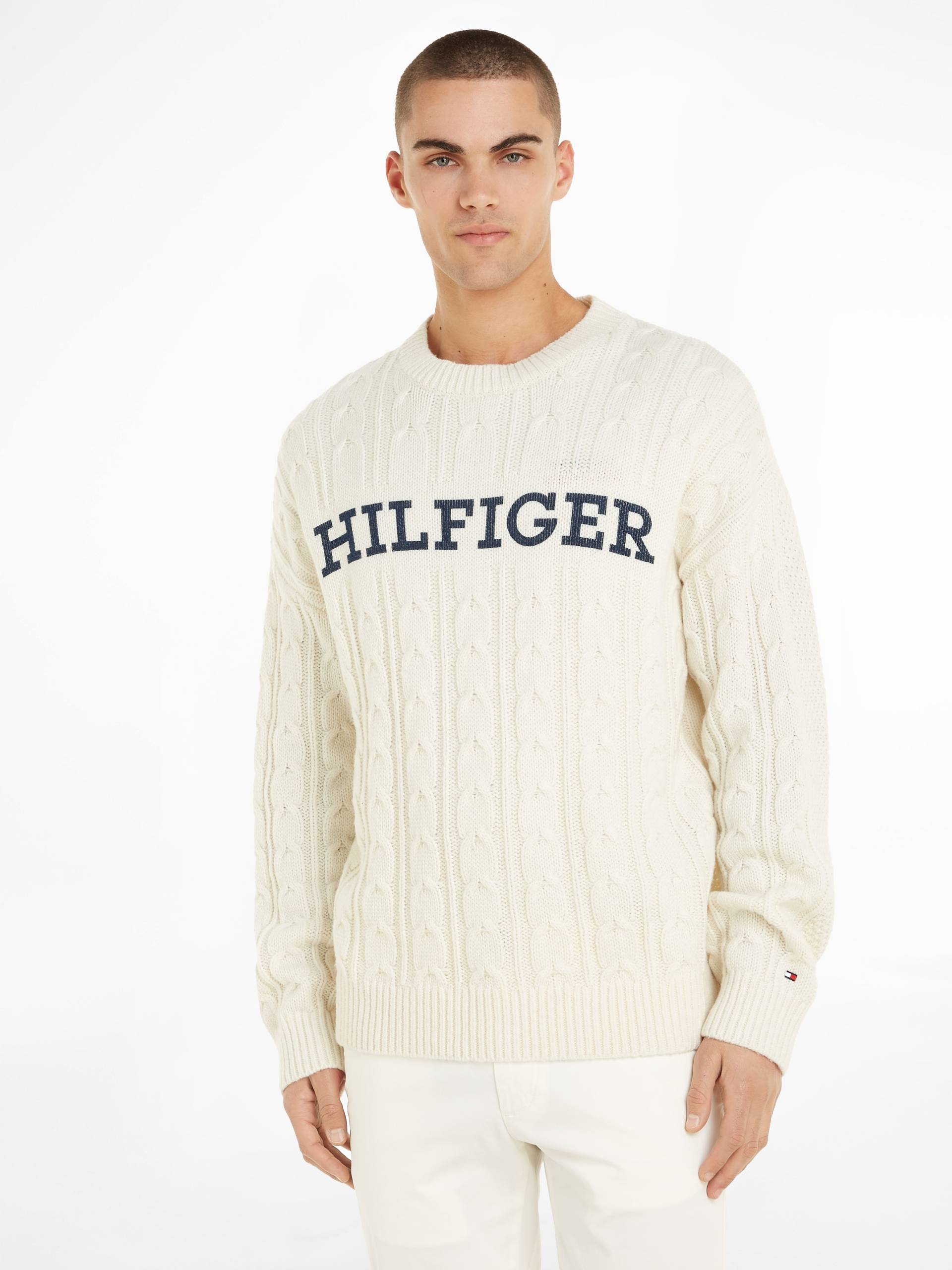 Tommy Hilfiger Wollpullover »CABLE MONOTYPE CREW NECK« von Tommy Hilfiger