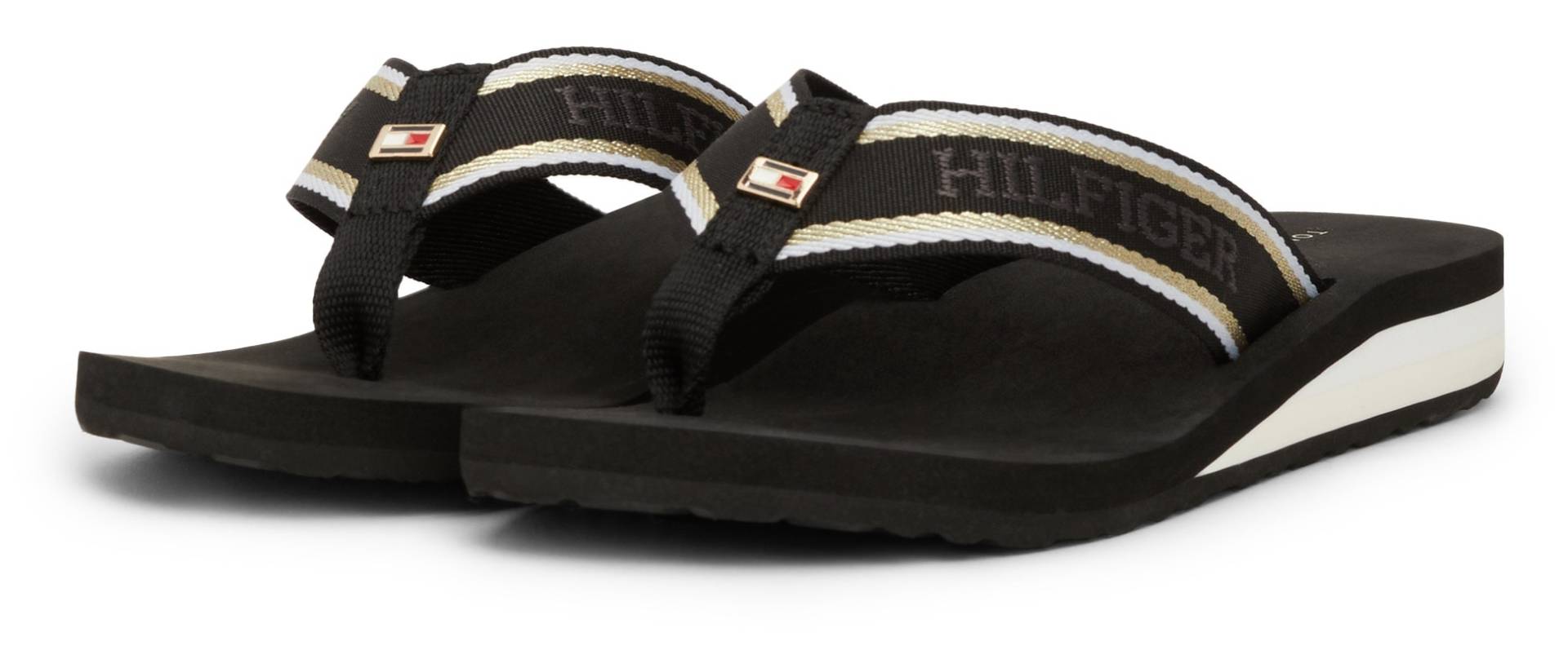 Tommy Hilfiger Zehentrenner »IM HILFIGER BEACH SANDAL«, Dianette, Schlappen, Badeschuh, Poolslides mit Logoschriftzug von Tommy Hilfiger