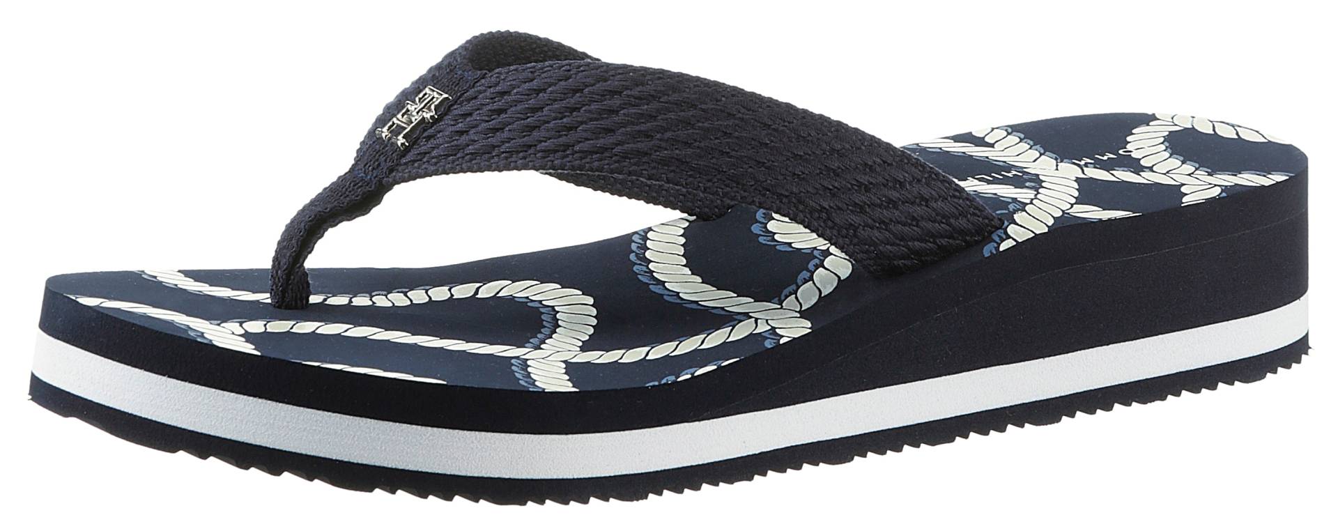 Tommy Hilfiger Zehentrenner »TOMMY ROPE M WEDGE SANDAL«, mit bedruckter Decksohle von Tommy Hilfiger