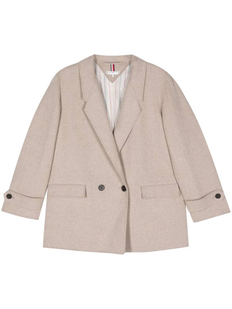 Tommy Hilfiger brushed coat - Neutrals von Tommy Hilfiger