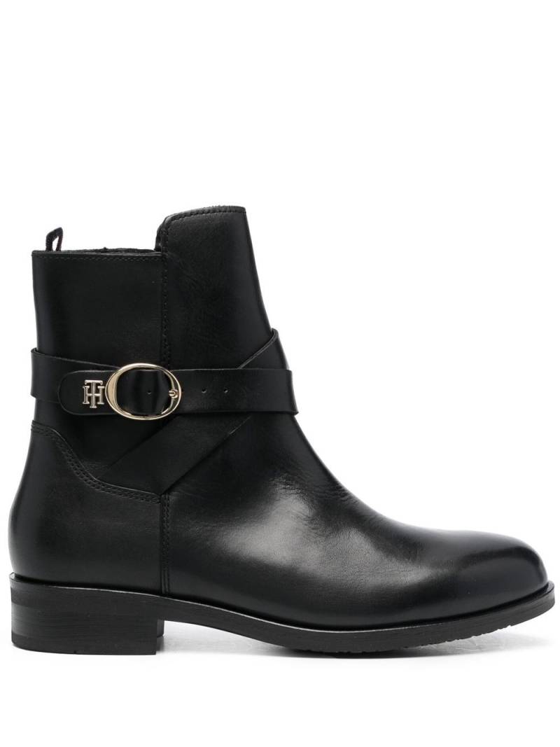 Tommy Hilfiger buckle-detail leather ankle boots - Black von Tommy Hilfiger