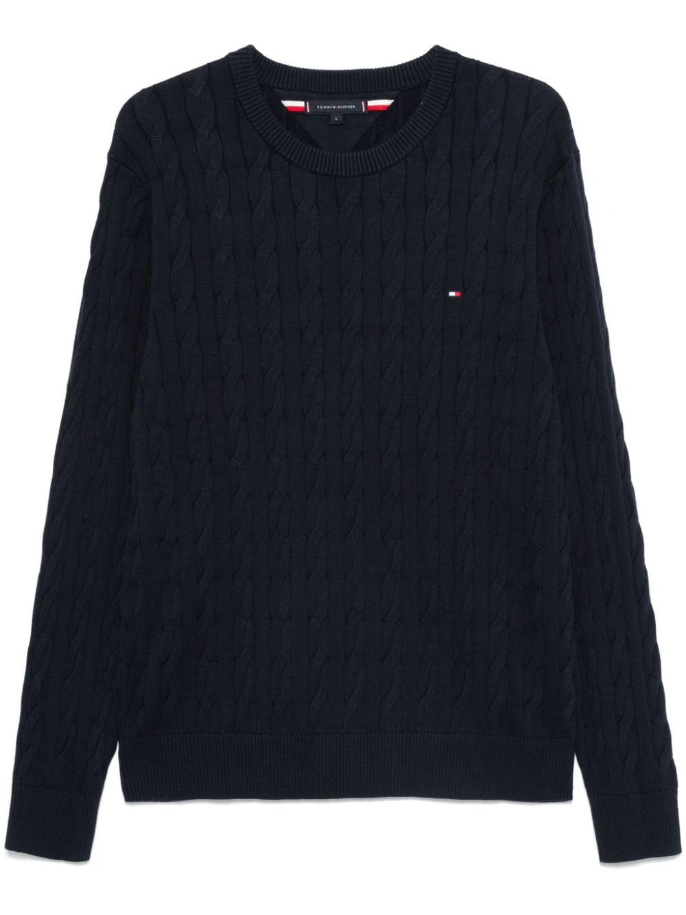 Tommy Hilfiger cable-knit crew-neck sweater - Blue von Tommy Hilfiger