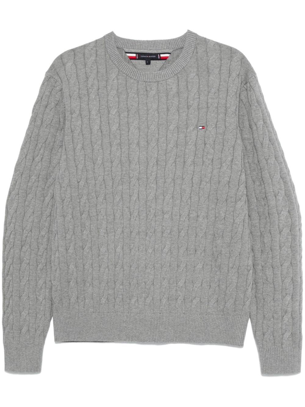 Tommy Hilfiger cable-knit crew-neck sweater - Grey von Tommy Hilfiger