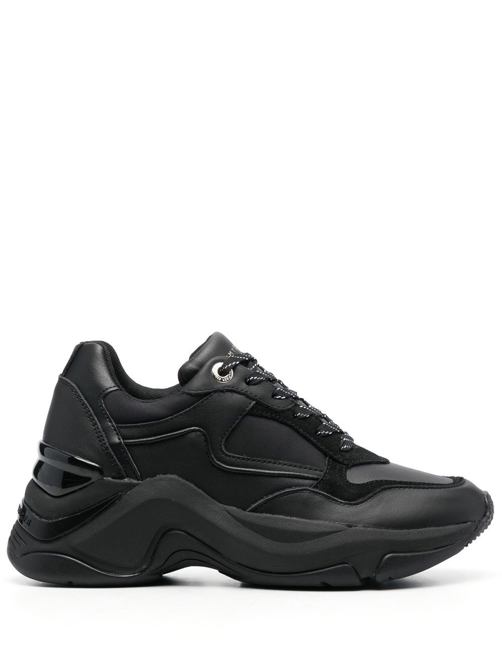 Tommy Hilfiger chunky lace-up leather sneakers - Black von Tommy Hilfiger