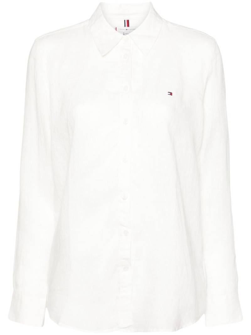 Tommy Hilfiger classic-collar linen shirt - White von Tommy Hilfiger