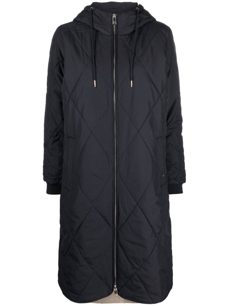 Tommy Hilfiger diamond-quilted hooded coat - Blue von Tommy Hilfiger