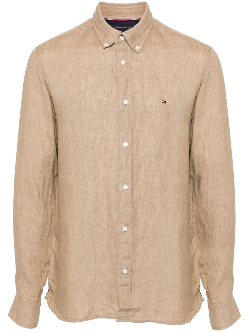 Tommy Hilfiger dyed linen shirt - Neutrals von Tommy Hilfiger