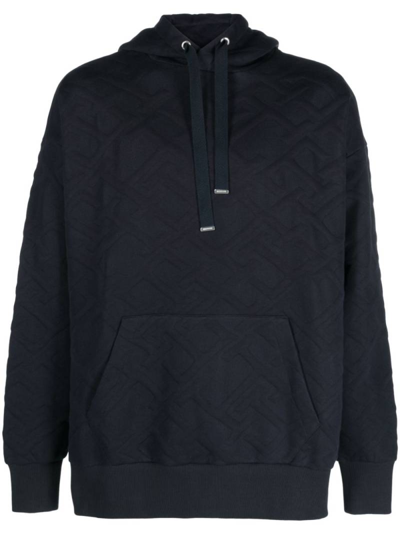 Tommy Hilfiger embossed monogram-pattern hoodie - Blue von Tommy Hilfiger