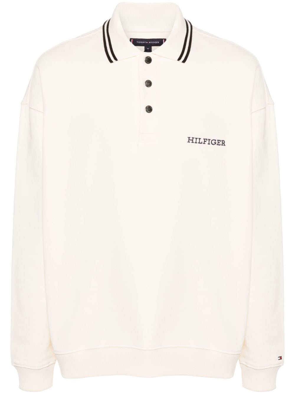Tommy Hilfiger embroidered-logo cotton polo shirt - Neutrals von Tommy Hilfiger